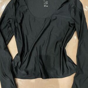 a new day Black Long Sleeve Scoop Neck Tee